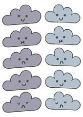 Children's Illustration Meterology Cloud Faces