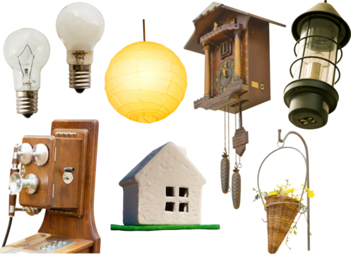 切り抜き透過素材セットーインテリア小物