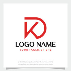 Premium initial letter KD or DK logo design. trendy awesome artistic KD DK initial based alphabet