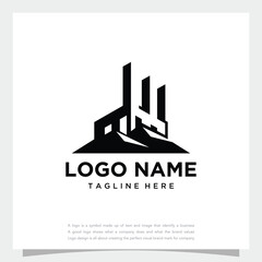 Simple building real estate logo and vector logotype icon design concept