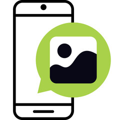 Obraz premium smartphone wallpaper image flat icon vector illustration