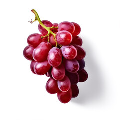Ideal fresh red grapes, isolated on a white background, generative AI