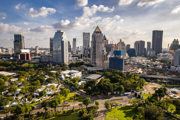 Obraz premium Aerial view of the Thailand landmarks
