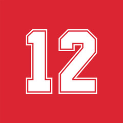 Basketball and Baseball Sport Numbers 12