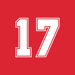 Basketball and Baseball Sport Numbers 17