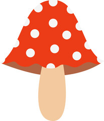 Vector illustration of red fly agaric isolated on white background.