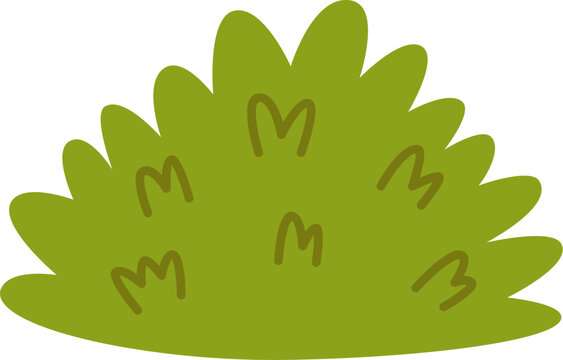 Vector illustration of cartoon green bush isolated on white background.
