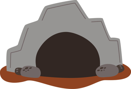 Vector illustration of cartoon wolf lair isolated on white background.