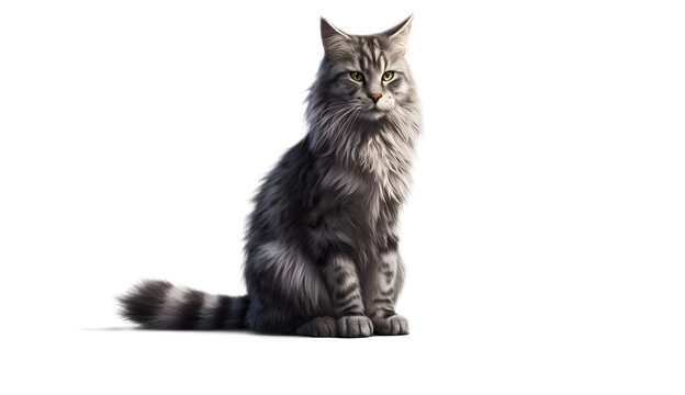 Cat isolated on transparent background cutout image