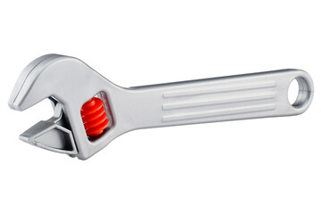 A set of toy tools isolated on a white background. Working tools for children, a wrench. Plastic tools for builder games. Role-playing games for children