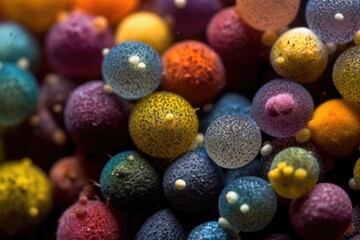 A colorful close up pollen of flower. Generative AI.