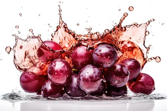 grapes falling into water, creating a splash Generative AI