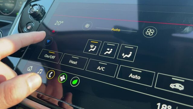 Modern Car Climate Control Screen With AC and Hvac Settings