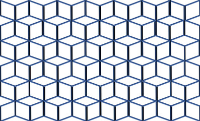 wave of white blue 3D cubic block shape illustration background, replete, repeat pattern of fabric design
