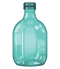 glass bottle holds fresh purified water