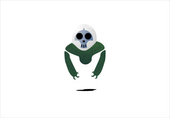 logo skull android with white background
