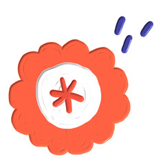 cute sticker with acrylic painting