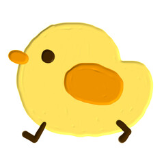 cute sticker with acrylic painting