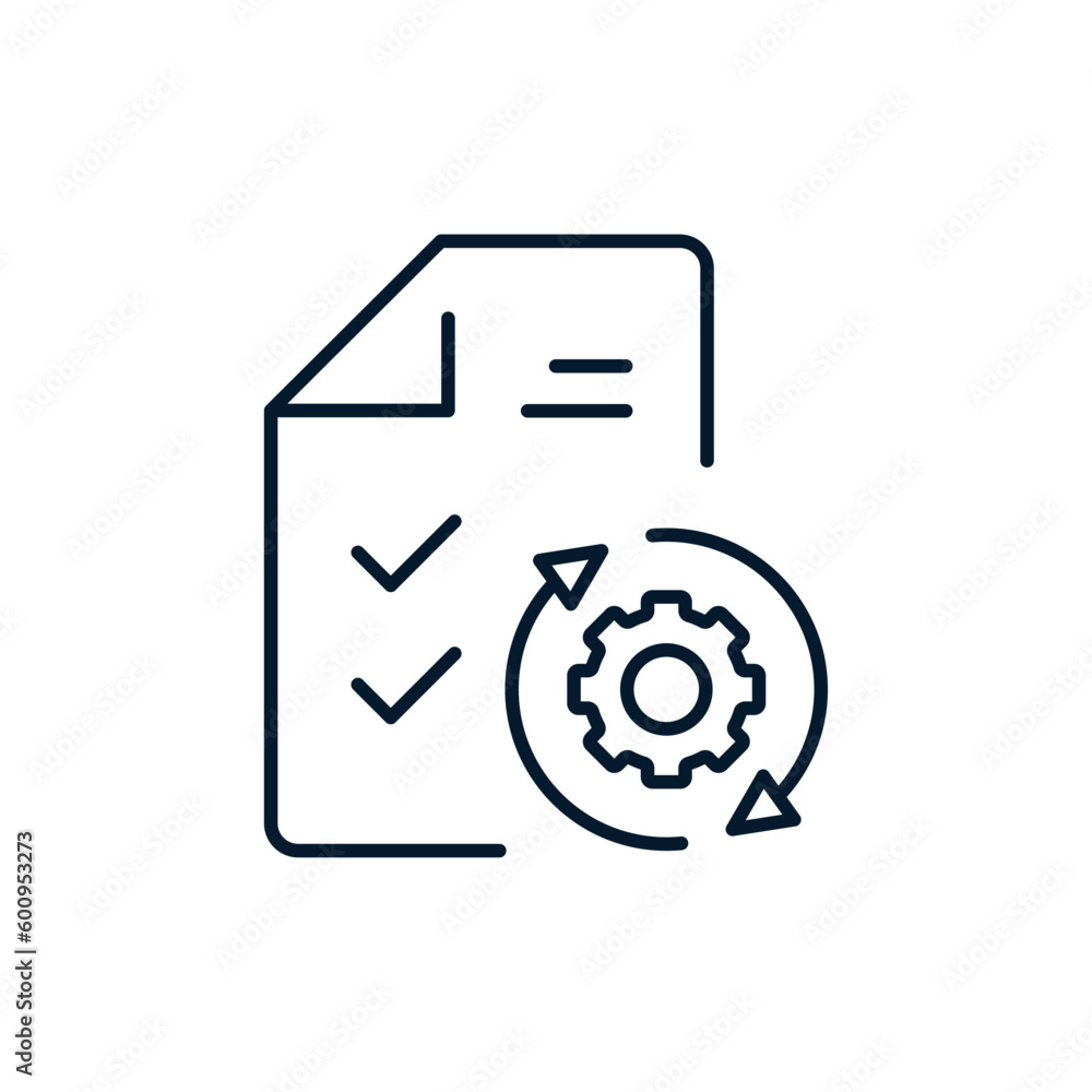 Poster the concept of updated technical data. vector icon isolated on white background.