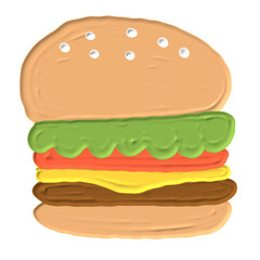 cute sticker with acrylic painting