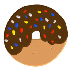 cute sticker with acrylic painting