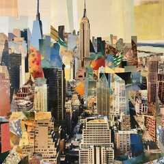 Collage Landscape from New York. Generative Ai
