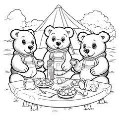 bear family picnic