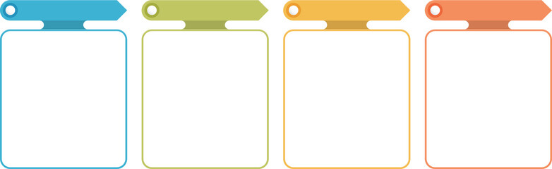 Infographic template with four elements with arrows and place for your text and icons