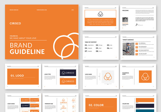 Brand Guideline Layout with Orange Theme