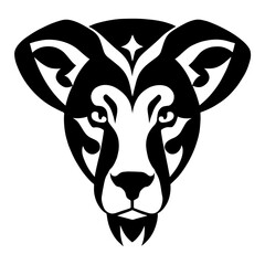 Animal head vector design black and white