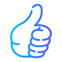 thumbs up Line Gradient Icon