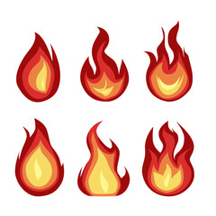 Fire set icon. flat design ilustration vector. red isolated on white background