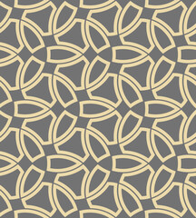 Seamless ornament. Modern background. Geometric modern gray and golden pattern