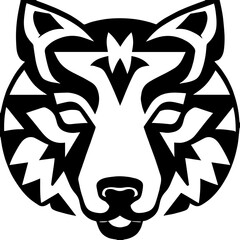 Animal head vector design black and white