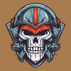 Hauntingly beautiful skull warrior tshirt design