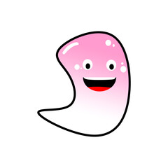 simple pink character. pink cartoon illustration isolated while background 