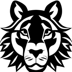 Animal head vector design black and white
