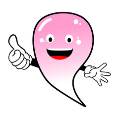 simple pink character. pink cartoon illustration isolated while background 