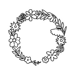 Hand-Drawn Botanical Branches and Leaves Illustration