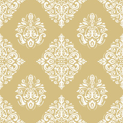 Orient classic golden and white pattern. Seamless abstract background with vintage elements. Orient background. Ornament for wallpaper and packaging