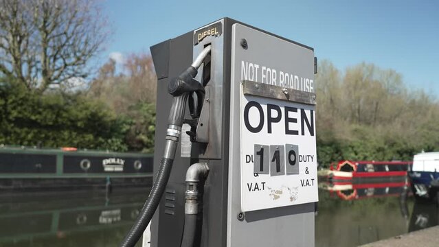 Diesel fuel pump station for boats
