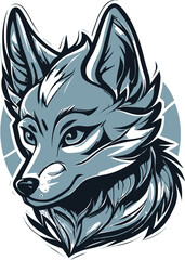 Fototapeta premium Wolf head ,cute,animal
