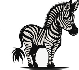 Fototapeta na wymiar Zebra cartoon isolated on white
