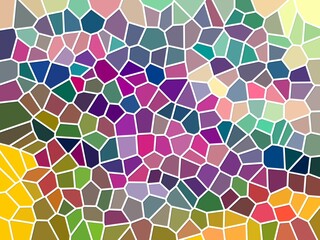 Mosaic shapes, colors, geometric forms, glass, abstract background