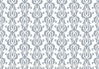 Obraz na płótnie Canvas Flower geometric pattern. Seamless vector background. White and gray ornament. Ornament for fabric, wallpaper, packaging. Decorative print.