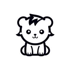 Kawaii Lion Cub: Vector Icon with Super Clean Design