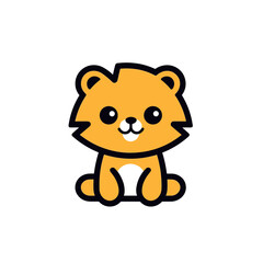 Cute Lion Cub: Minimalist Kawaii Vector Illustration
