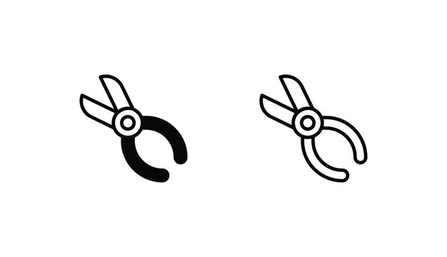 Pliers Flat icon design with white background stock illustration