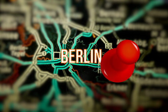 Stadtplan von Berlin und eine Pinnadel
