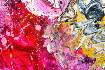 Colorful abstract oil painting art background. Texture of canvas and oil.